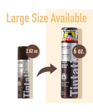 Kiss Root Cover Up Gray Concealer Spray Tintation Temporary Hair Color Spray Root Touch Up Spray Hair Dye 2.82 oz. 2 PACK (Dark Brown) 2 Pack-Darkest Brown - Buy Online on GoSupps.com