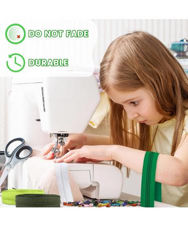 DOITEM 3mm Endless Nylon Zipper Set - 14m with Slider 5 Colors (Green/White) | Perfect for Sewing & Craft Projects - International Shipping Available - Buy Online on GoSupps.com