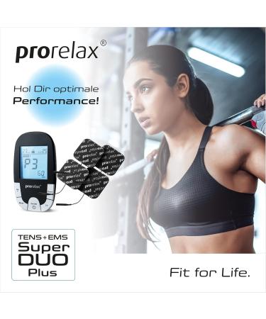 Prorelax Tens/Ems Super Duo Plus Blackline | Electrostimulation Device for Muscle Building & Pain Relief | Dual Therapy & Extensive Accessory Set - Buy Online on GoSupps.com