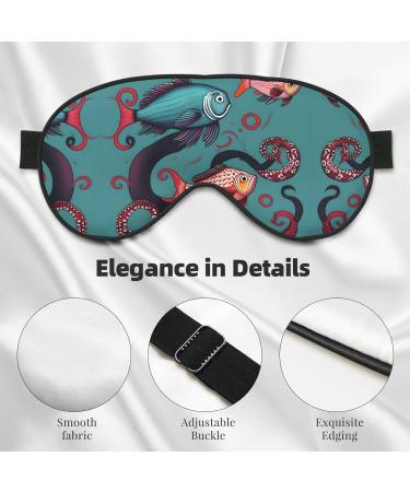 Fish & Octopus Print Double-Sided Eye Mask | Soft Light Blocking for Quality Sleep - Buy Online on GoSupps.com