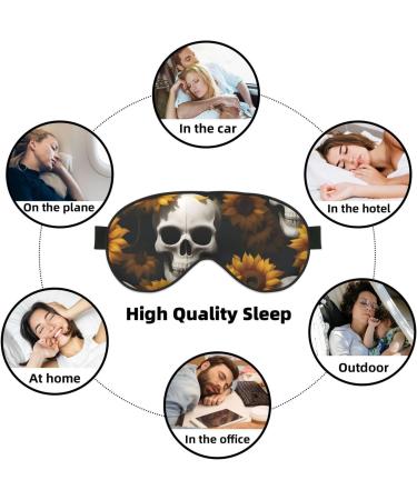 Sunflower Halloween Skull Sleep Mask | Adjustable & Breathable Eye Mask for Comfortable Sleep - Shop Internationally - Buy Online on GoSupps.com