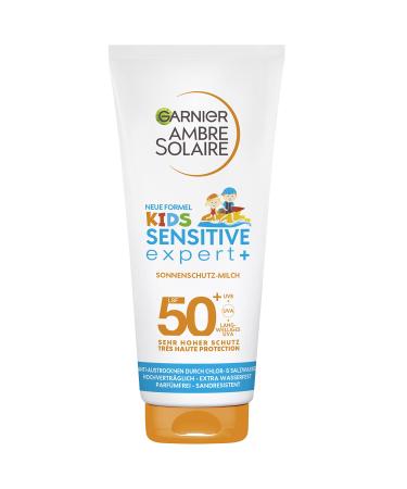 Garnier Kids Sun Milk LSF 50+ sunscreen children with very high sun protection sensitive expert+ Ambre Solaire 200 ml single 200 ml (1 Pack)