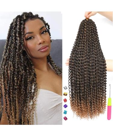 Passion Twist Hair 24 Inch Water Wave Crochet Hair for Black Women 8 Packs Passion Twist Crochet Hair For Passion Twists, Faux Locs, Long Water Wave Braiding Hair Extensions (24 Inch, 1B/27)