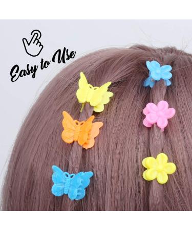 YGDZ 200pcs Small Claw Cute Flower Butterfly Hair Clips for Baby Girls - 8 Assorted Colors - Buy Online on GoSupps.com