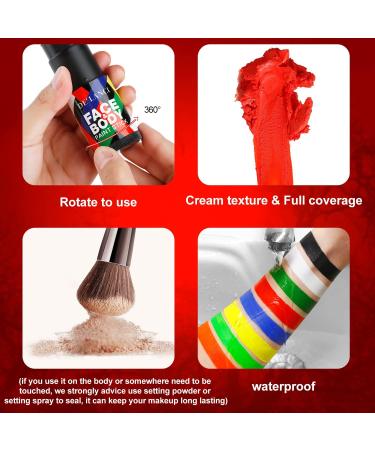 Red Face Paint Stick La Catrina Cream Blendable Body Paint Stick Sports Red Face Paint Football Foundation Makeup Professional Halloween Makeup Clown Joker Cosplay Special Effects SFX Costume - Buy Online on GoSupps.com