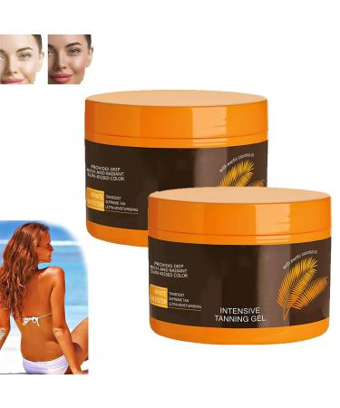 Luxury Intensive Tanning Gel, Brown Intensive Tanning Luxe Gel, Natural Tanning Accelerator Cream Gel, Dark Brown Tanning Gel For Sunbeds & Outdoor Sun (2 Pcs)