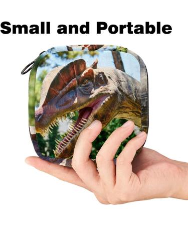 FERAL Dinosaur Napkin Storage Bag | Portable Menstrual Pad & Cup Pocket for Teens & Women | Zippered Organizer - Buy Online on GoSupps.com