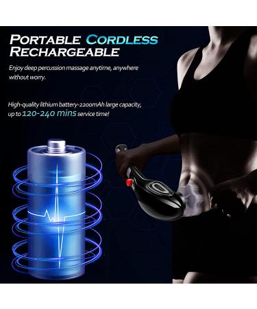 VALGELUIK Cordless Handheld Back Massager - Deep Tissue Electric Percussion Massage for Pain Relief - Dark Gray - Buy Online on GoSupps.com