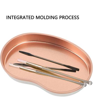 HUSHUI Stainless Steel Manicure Tray Oval Cosmetic Makeup Nail Art Jewelry Dish Desktop Decor Black Silver Champagne Gold - Buy Online on GoSupps.com