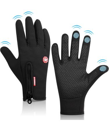 Flintronic Waterproof Thermal Bicycle Gloves for Men | Touchscreen Winter Gloves | #1 Black Hiking Gloves - Buy Online on GoSupps.com