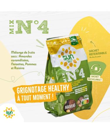 SUN - Snack Mix No. 4 - Gourmet - Almonds Apple Cubes Hazelnuts Raisins - 190 g - Buy Online on GoSupps.com