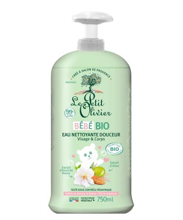 LE PETIT OLIVIER - Gentle Cleansing Water - Organic Baby - Face And Body - From Birth - Gently Cleanses - Certified Organic -
