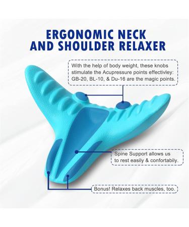 Salate Neck and Shoulder Relaxer - Cervical Traction Device for TMJ Pain Relief - Chiropractic Pillow for Spine Alignment - Blue - Buy Online on GoSupps.com