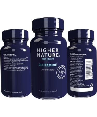 Higher Nature Glutamine: Versatile Amino Acid for Workouts, Immune Support - 90 Vegan Capsules - Buy Online on GoSupps.com