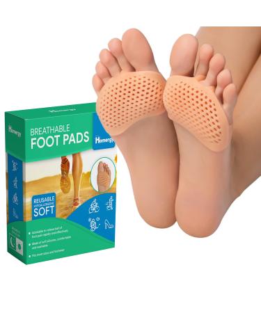 Metatarsal Foot Pads for Pain Relief - 2 Pairs Soft Gel Reusable Breathable Sleeve Pads, Foot Cushions, Forefoot Cushioning Shoe Supports for Women and Men