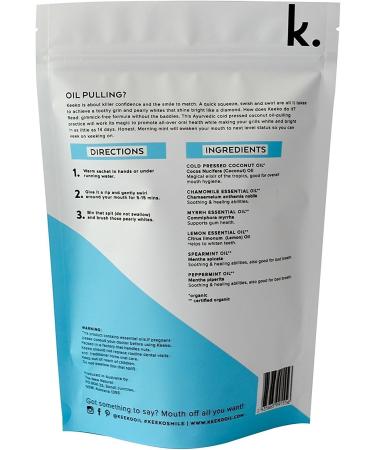 Keeko Natural Organic Oil Pulling Sachets Morning Mint - 14 Packets (2 Week Course) - Buy Online on GoSupps.com