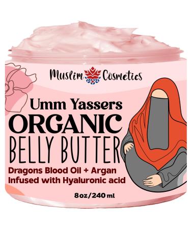 ORGANIC Belly Butter/Hyaluronic acid/Argan / 100% Natural/With Essential oils like Rose + Frankincense + Myrrh & Neroli // Made in Canada - Muslim Cosmetics - Umm Yassers Belly butter (8oz (240ml))