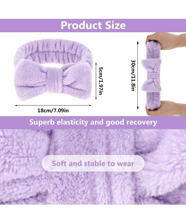 Buy Violet Spa Bowknot Headband for Women - Coral Fleece Makeup Hair Band & Elastic Cosmetic Head Wrap for Skin Care & Shower - Buy Online on GoSupps.com