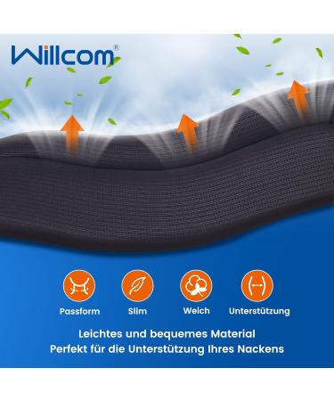 Willcom Neck Support for Pain Relief - Soft Neck Pillow for Sleep Vertebrae Alignment & Spine Pressure Relief - Comfort in Black - Buy Online on GoSupps.com