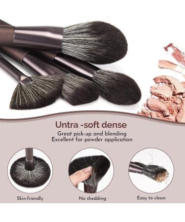 DUAIU Makeup Brushes 12pcs Makeup Brush Set Travel Make Up Brushes with Carry Case Foundation Blending Powder Blush Make-up Brush Kits Gift for Women Birthday Xmas Brown (with Case) - Buy Online on GoSupps.com