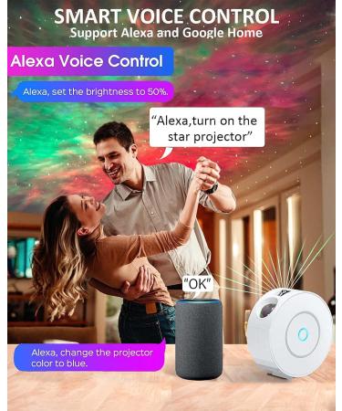 Star Projector LED Galaxy Light with APP Control | 16 Colors RGB Dimming Nebula Night Light | Voice Control | Bedroom Decor/Home Theater/Party - Buy Online on GoSupps.com