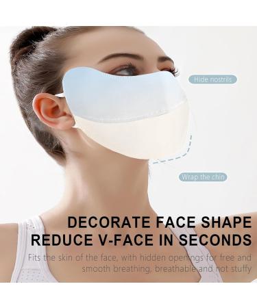 UV Protection Face Masque - Breathable Ice Silk Face Shield - Reusable Sun Shield Face for Women Sunscreen Masque for Fishing Hiking Cycling gradient blue - Buy Online on GoSupps.com