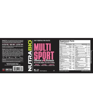 NutraBio Multisport for Women - Women's Multivitamin with Antioxidants - 120 Veg Capsules - Buy Online on GoSupps.com