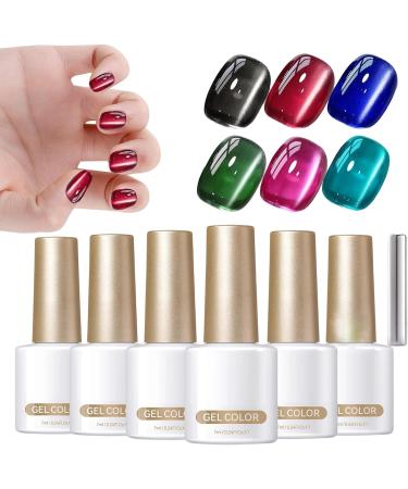  demaxiyad Gel Polish - Magnetic Gel 6 Colors for French Tip Manicure | Sculpting Polish for Manicure - for Autumn Halloween Christmas Makeup Parties Holidays Weddings - Buy Online on GoSupps.com