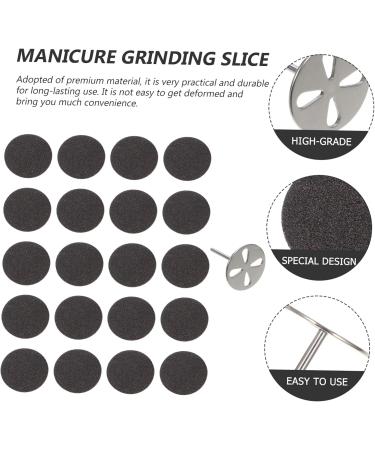 FOMIYES 5 Sets Nail Polishing Sheets Stainless Steel Disc Nail Sanding Slices Sandpaper Metal Shaft Manicure Accessories Manicure Sanding Tool Pad Electric Stainless Steel - Buy Online on GoSupps.com