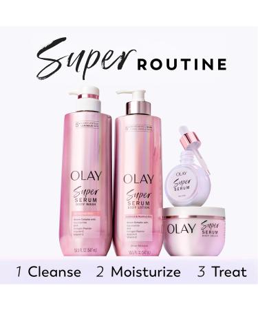 Olay Super Serum Body Cream for Dry Skin, 24hr Long Lasting Hydration, 5+ Ingredient Serum Complex for Bright Even Firm Luminous Skin, Sweet Vanilla & Soft Wood Scent,10 fl oz Sweet Vanilla & Soft Wood 10 Fl Oz (Pack of 1) - Buy Online on GoSupps.com