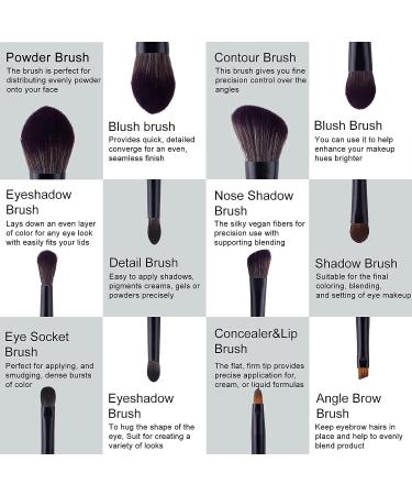 Velony Vacay 12 Pcs Mini Travel Makeup Brush Set with Case - Travel Brush Set for Loose Powder, Contour, Blush, Concealer, Eyeshadow, Brow - Tool Kit - Buy Online on GoSupps.com