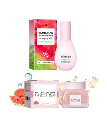Watermelon skin care 75 ml niacinamide serum and 50 ml watermelon essence facial cream hydrating the skin moisturizing skin cream