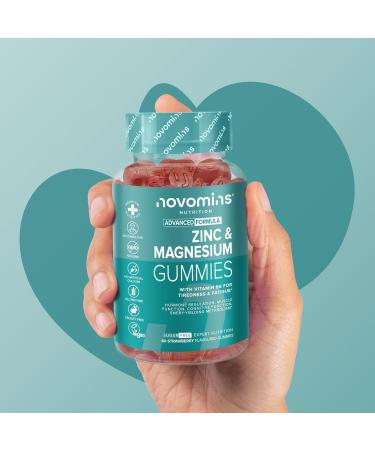 Novomins Zinc & Magnesium Gummies Sugar Free Supports Muscle & Bone Health Energy & Metabolism with Vitamin B6 High Dose Magnesium & Zinc Supplement Gluten Free - Buy Online on GoSupps.com