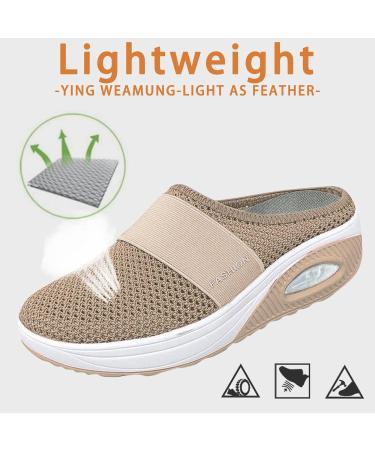 Orthopedic Women s Air Cushion Slip-On Sneakers | Diabetic & Walking Shoes | Lightweight Khaki Mesh Sandals - Size 40 EU - Buy Online on GoSupps.com