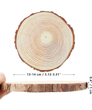 17 PCS 5.1-5.5 Inch Unfinished Wood Slices Craft Kit with Tree Bark - Perfect for Christmas Ornaments, Rustic Wedding Decor & Crafts - Circles Wood Discs Centerpieces - Buy Online on GoSupps.com