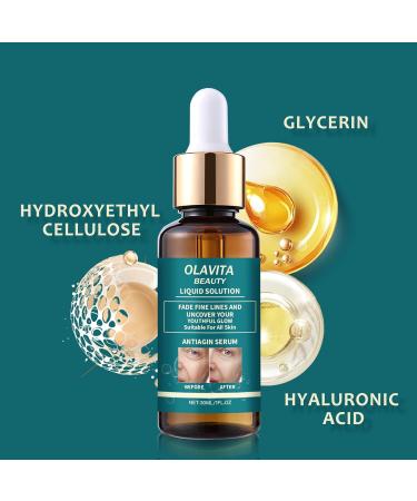 OLAVITA Liquid Solution Anti Aging Serum Upgraded version Olavita Facial Serum Intensely firms skin Smooths Fine Lines and Hydrates For Women with Mature and Daily Skincare - Buy Online on GoSupps.com