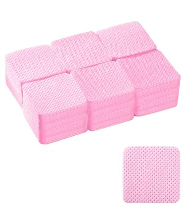 500Pcs Nail Wipes Cotton Pad Lint Free, Nail Cotton Pads,Lint Free Wipes for Acrylic Nails Pink