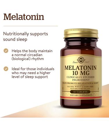 Solgar Melatonin 10 mg - 60 Tablets | Natural Sleep Aid for Restful Nights - Buy Online on GoSupps.com