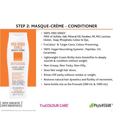 SNOBGIRLS VICE-VERSA CURLS Curly Hair Conditioner Duo-Style: Smoothing or Curl Defining. Super Concentrated Vegan Conditioner for Curly Dry Wavy Frizzy Unmanageable Hair All Types of Curls. Curly hair Masque-Creme Salon Hair Care - Buy Online on GoSupps.com