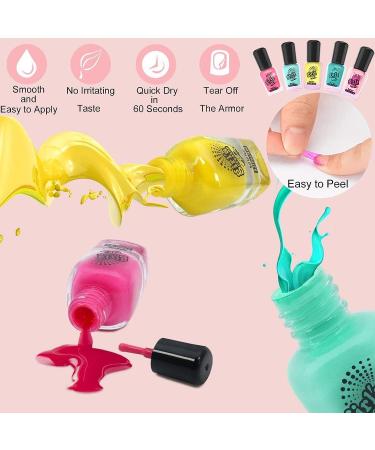 Nail Polish Kit for Girls Ages 7-12 | Kids Nail Art Salon Set with Dryer, Pens & Non-Toxic Glitter Polish | Spa Party Birthday Gift - Buy Online on GoSupps.com