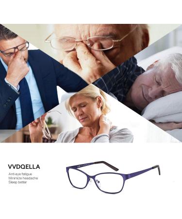 VVDQella Cat Eye Reading Glasses for Women - 1.00x Blue Light Filter - Fashionable Metal Frame with Glasses Case & Spring Hinge - Buy Online on GoSupps.com