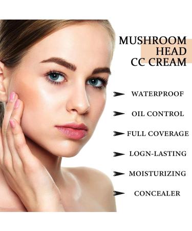 Mushroom Head Air Cushion CC Cream BB Cream Moisturizing Concealer Full Coverage Oil Control Long-Lasting Waterproof BB Cream Liquid Foundation Lightweight Flawless Brightening Makeup (Natural) 20 g (Pack of 1) Natural - Buy Online on GoSupps.com