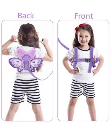 Accmor Toddler Harness Leash + Children Anti Lost Wrist Link 3 in 1 - Purple Butterfly Harness for Baby Girls - Buy Online on GoSupps.com