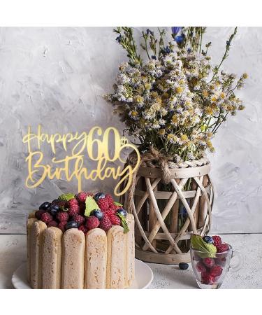 Happy 60th birthday cake Topper Mirrored Gold Acrylic Durable Cake Topper 60th Birthday Party Cake Decorations Hello 60th years old Happy 60th years old 60th Birthday 60th Party Decorations - Buy Online on GoSupps.com