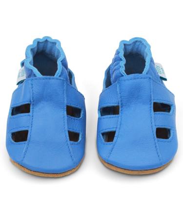 Dotty Fish Soft Leather Toddler Sandals | Non-Slip Suede Soles | Sky Blue | 2-3 Years - Buy Online on GoSupps.com