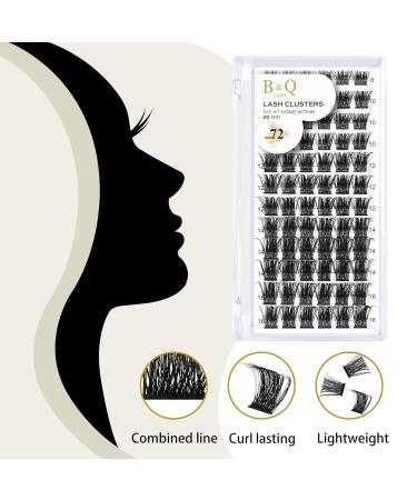 Buy BQ Lash Colored Eyelash Clusters - 72 Individual DIY Extensions for Home Use (B07 D-8-16 Mix) - Black Eyelashes for Stunning Looks - Buy Online on GoSupps.com