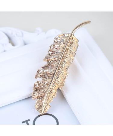 Inateannal Vintage Leaf Hair Clip Barrettes Gold Feather Hair Barrettes Metal Leaf Barrette Head Clips French Hair Accessories for Women and Girls Headdress - Buy Online on GoSupps.com