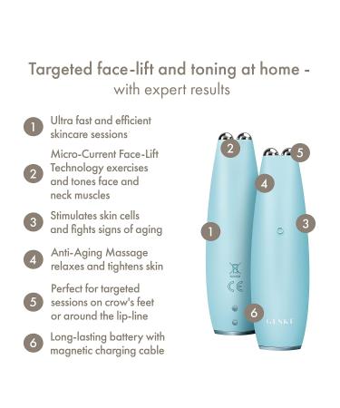 Geske SmartAppGuided Microcurrent Face-Lift Pen | 6-in-1 Anti-Aging Skincare Tool | Turquoise Device for Young Wrinkle-Free Skin - Shop Internationally! - Buy Online on GoSupps.com