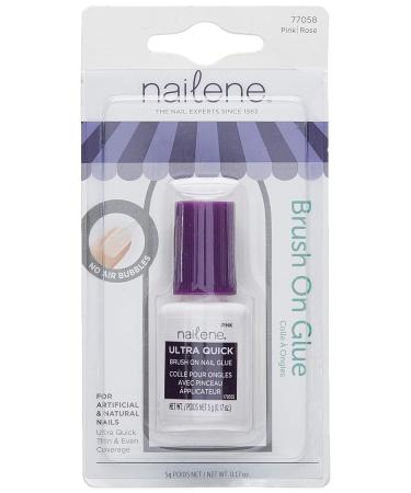 Nailene Pink Brush-On Nail Glue 0.10 oz - Long-Lasting False Nail Adhesive for Quick Repairs - Durable, Easy to Apply Formula - Lasts Up to 7 Days - Nail Care Essential - 1 Pack (COSNAI842) - Buy Online on GoSupps.com