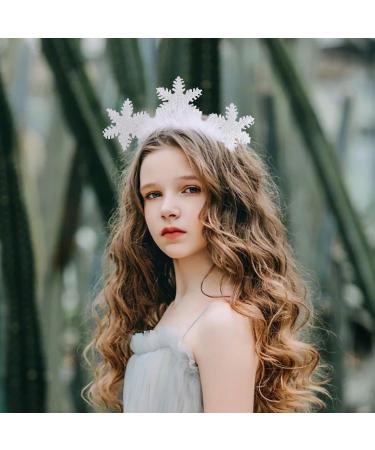 RmKbe Snowflake Headbands Christmas Hair Hoops Christmas Feather Snowflake Head Boppers Christmas Fancy Dress Accessory for Women - Buy Online on GoSupps.com